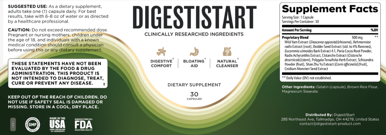 DigestiStart Supplement Facts