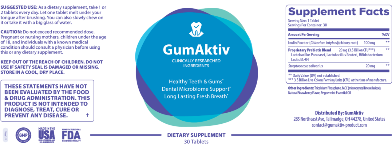 GumAktiv Supplement Facts