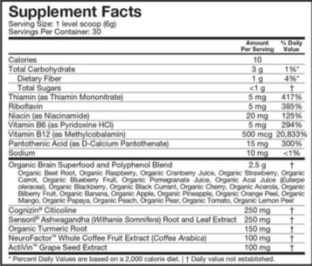NeuroActiv6 supplement facts